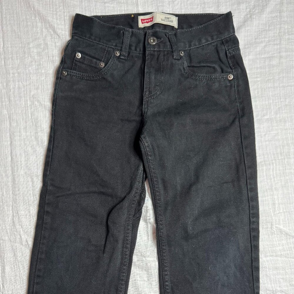 Levi's 550 Jeans Boys Size 8 Black Relaxed Fit Straight Leg